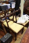Set of four Victorian mahogany carved shaped balloon back dining chairs