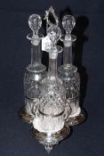 Good quality Elkington plate three bottle tantalus