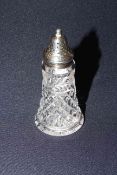 Silver topped crystal castor,