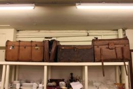 Three vintage trunks and leather case (4)