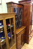 Late 19th/early 20th Century inlaid mahogany astragal glazed four door cabinet bookcase