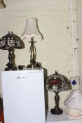 Two Tiffany style table lamps,