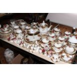 Large quantity of Royal Albert Old Country Roses teaware and ornaments