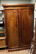 Victorian mahogany double door fitted wardrobe