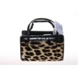 Leopard skin fronted handbag