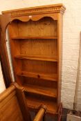 Pine five tier open bookcase