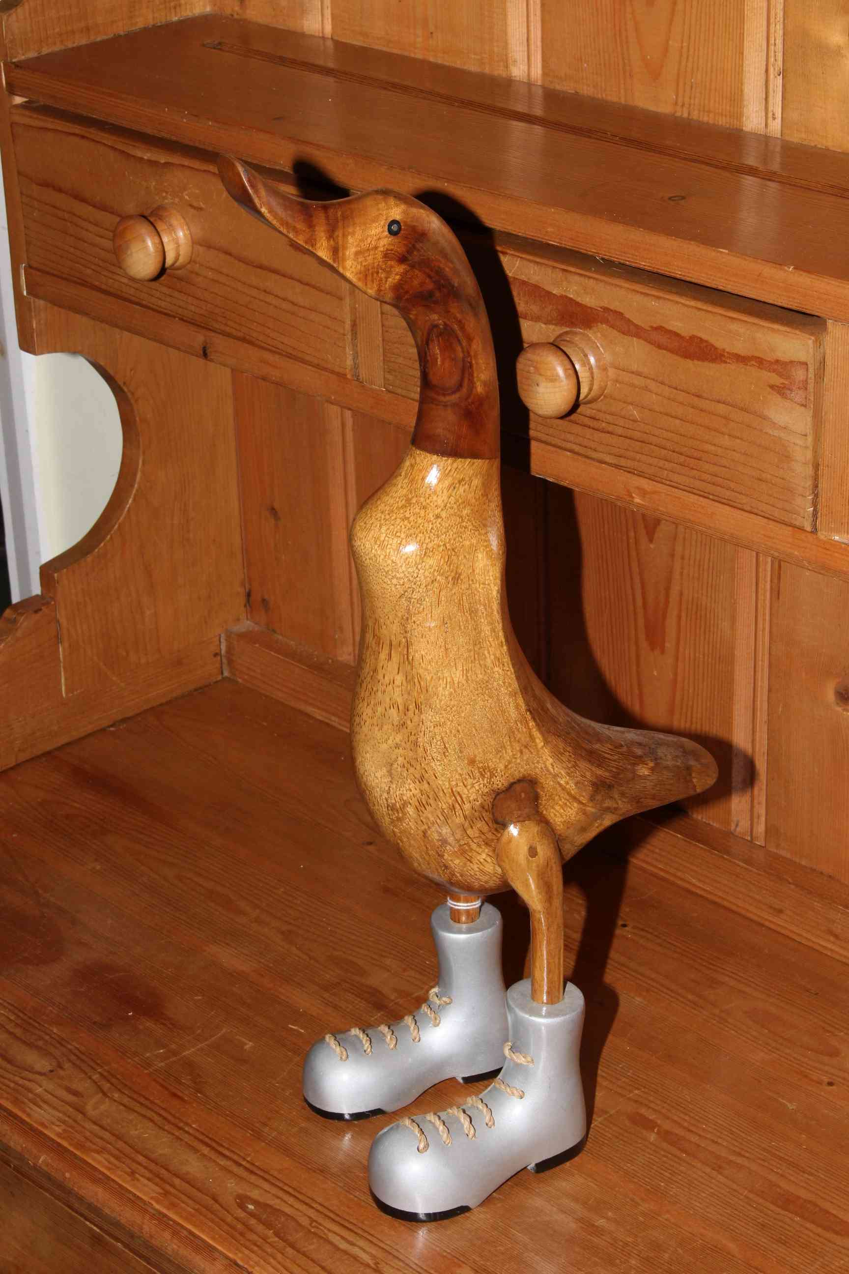 Novelty model of a duck in boots