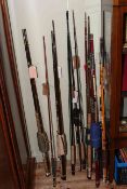 Collection of eleven various rods including Hardy, ABU Garcia,