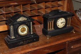 Marble mantel clock and simulated marble clock