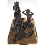 Four Heredities bronze effect models of nudes