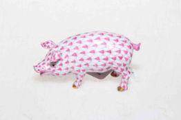 Small pink and white Herend pig
