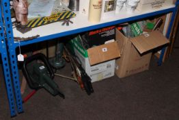 Various power tools, hedge trimmer, saws,