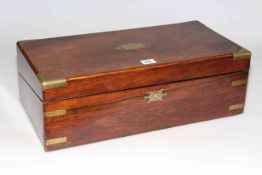 Antique brass mounted portable writing box