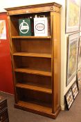 Walnut and burr walnut five tier open bookcase