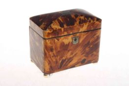 Early 19th Century tortoiseshell two compartment caddy