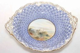 Royal Worcester bowl with painted landscape scene