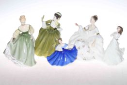 Collection of five Royal Doulton lady figures