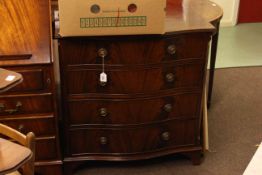 Four drawer mahogany serpentine front chest