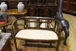 Edwardian inlaid mahogany parlour settee and four matching chairs