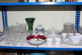 Royal Doulton 'Hampton Court' table ware, teaware, assorted glassware,