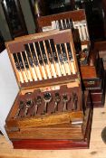 Seven assorted cutlery boxes and cutlery