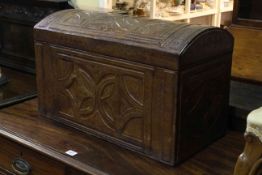 Leather embossed dome trunk,