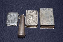 Silver vesta, cigar holder case,