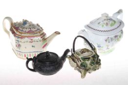 Collection of four Antique teapots