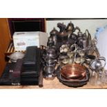 Large collection of silver plated ware, cutlery,