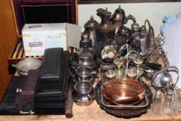 Large collection of silver plated ware, cutlery,