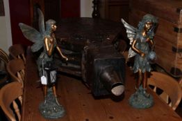 Pair of fairy figure table lamps