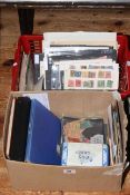 Collection of stamps, coins,