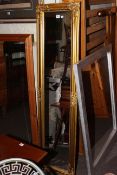 Gilt framed easel cheval mirror
