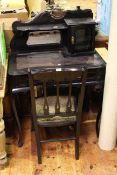 Victorian ladies ebonised writing desk and chair