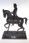 Large heavy bronze of Napoleon on horseback,