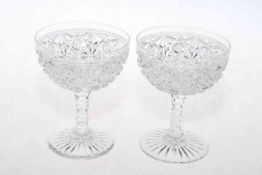 Set of six crystal champagne glasses