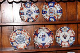 Collection of five Imari plates