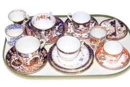 Collection of Royal Crown Derby cups and saucers