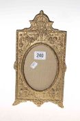 Ornate brass easel photograph frame