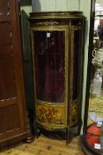 Vernis Martin style bow front display cabinet,