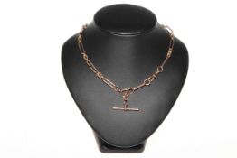 9 carat gold chain link watch albert/necklace