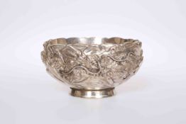 A CHINESE SILVER BOWL, LATE 19TH CENTURY, double walled,