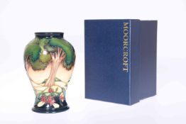 A MOORCROFT "EVENING SKY" VASE, DESIGNED BY EMMA BOSSONS, of baluster form, signed and dated 29.5.