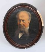 G*** KELLY, PORTRAIT OF A BEARDED GENTLEMAN, oval, signed, oil on canvas, framed.