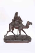 A 19TH CENTURY CARVED CRIB MODEL OF A CAMEL AND RIDER, POSSIBLY NEOPOLITAN,