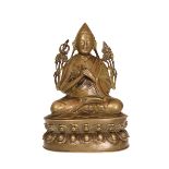 A TIBETAN BRONZE FIGURE OF BUDDHA, 18th or 19th Century,