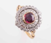 A RUBY AND DIAMOND RING, circa 1890-1900,