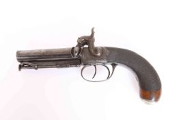 A DOUBLE BARREL SIDE BY SIDE PERCUSSION PISTOL BY ANDERSON, CIRCA 1830,