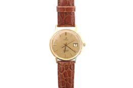 A 1960'S OMEGA SEAMASTER QUARTZ 18 CARAT GOLD WRISTWATCH,