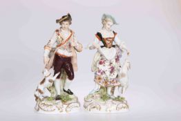 A PAIR OF HELENA WOLFSOHN PORCELAIN FIGURES, THIRD QUARTER OF 19TH CENTURY,